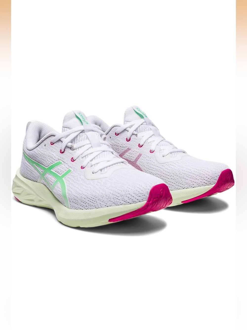 ASICS Women's Versablast 2 Running Shoes White W Mint and Pink Size: 10